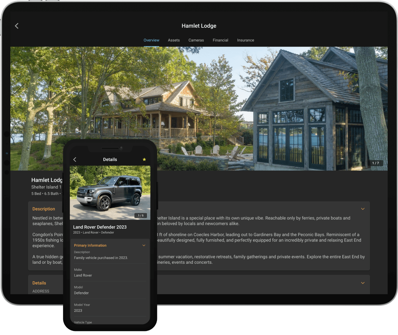 Eleven Property iOS application on iPad and iPhone